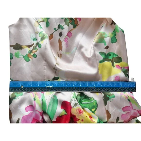 Alfred Sung Blush Bouquet Floral Hi-Low Dress Floral size M Sateen Twill Cocktai - Picture 14 of 16